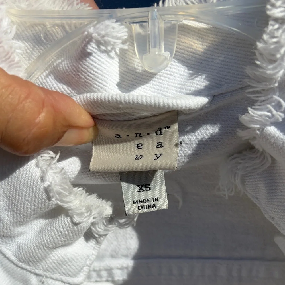 Women's White Denim Jacket - Picture 2 of 4